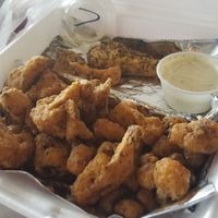 Lemmon pepper wings are amazing with cauliflower chicken. at Cool Al's in Jackson