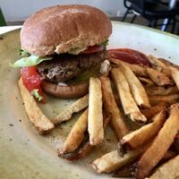 Impossible burger with Cajun seasoned fries. SO good! at Cool Al's in Jackson