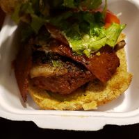 Burger with bacon at Cool Al's in Jackson