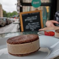handmade ice cream sandwich (vegan) at Earth Cafe in Gothenburg