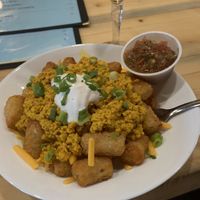 Vegan loaded tots at Shuffle the Heights in Tampa