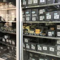 Vegan cheeses and meats at The Greenshop in Amman