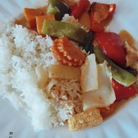 Curry com legumes. Adocicado e levemente apimentado. at The Blue Elephant in Bedford