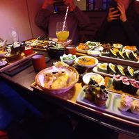 Set 1 in the front, set 2 to the left and the Chef Menu are the two trays at the other table site at Kansha in Munich