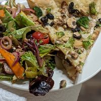 Veggies salad with northern lights pizza at North Fork Pizza in Columbia Falls