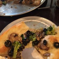 Northern Lights pizza (without Daiya for me) at North Fork Pizza in Columbia Falls