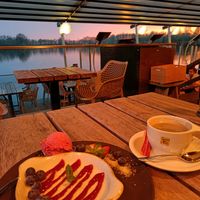 Coconut Panna Cotta, with coffee at Else am See in Schuettorf