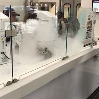 Liquid nitrogen to make ice cream  at Creamistry in Addison
