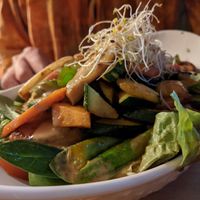 Great salad with grilled veggies at Mic Moc in Tarifa