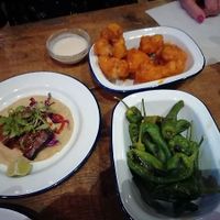 vegan choices, but very bland padron peppers at Mexico 70 in Sunderland