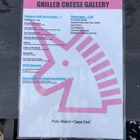 Desert menu at The Grilled Cheese Gallery in Hyannis