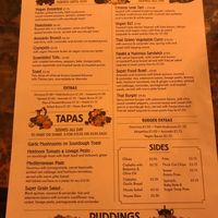 The vegan menu at the cosy club 26/10/18 at The Cosy Club in York