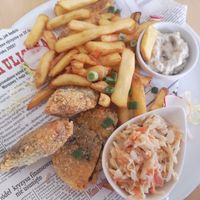 Celery fish and chips at Naturalna in Bydgoszcz