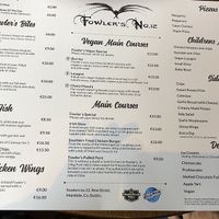 The menu  at Fowlers in Malahide