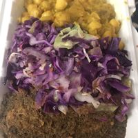 Remix Platter with Jerk Chik’n and Curry chickpeas  at Sweet So-sum-ba in Washington