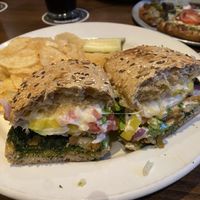 Vegan pesto chicken sandwich  at Pizza Luce in St Paul