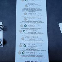 Menu at Thai Terrace in Kelowna