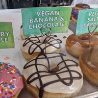 Top row is vegan at Colorado Donuts in Los Angeles