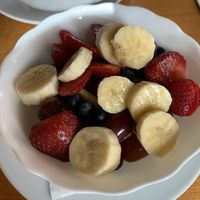 Fruit salad at Aubergine Cafe in Woodside