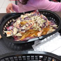 Fries with slaw on top!! Great for kids.  at Natural Born Grillers in Mount Gambier