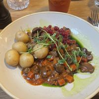 Mushroom casserole, without sour cream  at Pingvinen in Bergen