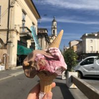 Cherry, dark chocolate and Nutella flavours  at Ice Cream in Crema