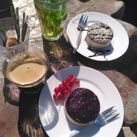 Vegan cheesecake and choco coconut cake 👌👌 at Elements Beach in S-gravenzande