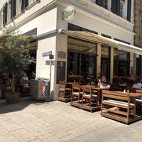 Outdoor seating at Du & Ich in Wiesbaden