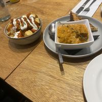 ‘Creamy’ mushrooms and Patates Bravas  at Pablos Bistro in Bradford-on-avon