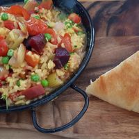 Vegan paella at Heron Inn in Truro