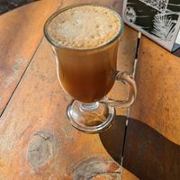 Almond milk latte at Betty's Bowls in Medellin