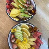 Amarillo bowl and Rojo bowl  at Betty's Bowls in Medellin