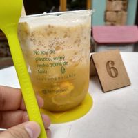 Lulada with compostable everything at Betty's Bowls in Medellin