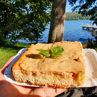 Veganer Apfel-Schmand-Kuchen at Strandbad Pilsensee in Seefeld