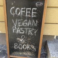 Outside board   at Massolit Cooks in Krakow