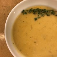 Vegan soup at Massolit Cooks in Krakow