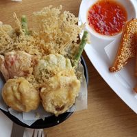 Tempura & "prawn" on toast at RuGa Bistro in Birmingham