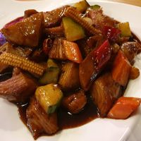 Vegan chicken and veg at RuGa Bistro in Birmingham