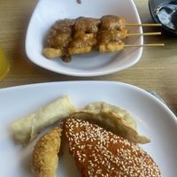 ‘Chicken’ satay and platter (I ate it too face)  at RuGa Bistro in Birmingham