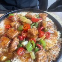 Mock beef and crispy rice  at RuGa Bistro in Birmingham