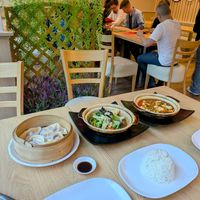 Kimchi dumplings, mixed vegetables and mapo tofu 🥟 at RuGa Bistro in Birmingham