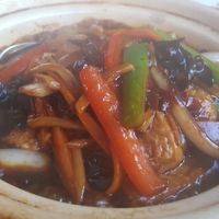 Mixed vegetables in yuxiang sauce at RuGa Bistro in Birmingham