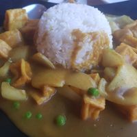 Tofu curry and rice at RuGa Bistro in Birmingham