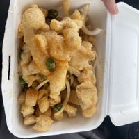 Salt and pepper white beech mushrooms  at RuGa Bistro in Birmingham