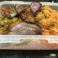 bee hoon set: curry veg, bitter gourd, egg plant 👍🏻👍🏻👍🏻 at Vegetarian Stall - Kovan 209 in Northeast Singapore