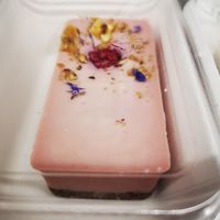 Raw Raspberry Choc Chip Cheesecake at The Crooked Carrot in Myalup