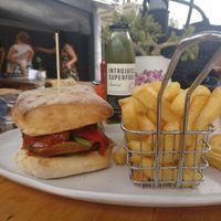 Vegan burger at The Crooked Carrot in Myalup