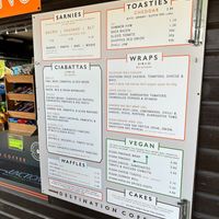 Menu at Junction 8 in Reigate