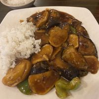 Eggplant with potato and capsicum   at Ram's Restaurant in Wellington
