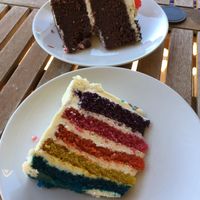 Black Forest and rainbow cakes  at The May Bakery in Telford
